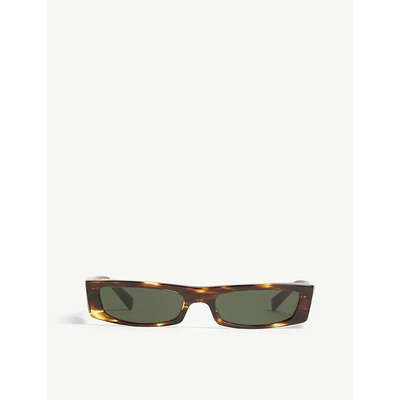 Shop Alain Mikli Women's Brown X Alexandre Vauthier A05039 Edwidge Rectangle Frame Sunglasses