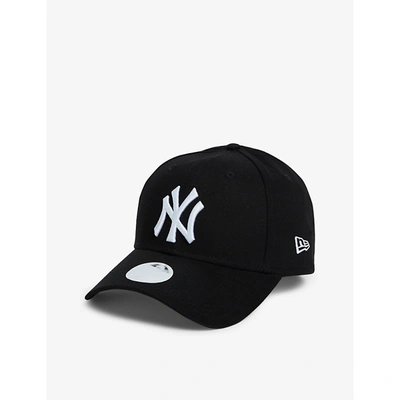 Shop New Era Women's Black And White Ladies Black And White Cotton Embroidered 9forty York Yankees Baseba