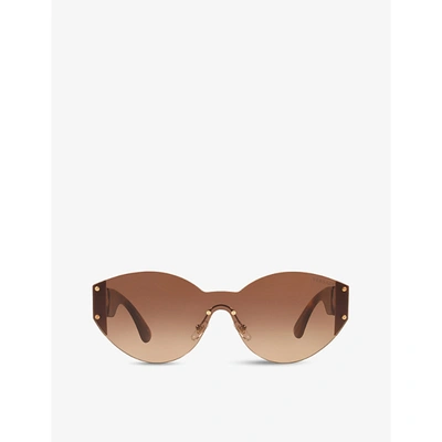 Shop Versace Womens Gold Ve2224 Round-frame Acetate Sunglasses