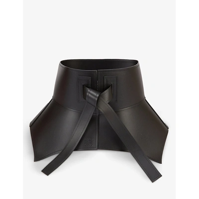 Shop Loewe Womens Black Obi Wide Leather Belt S
