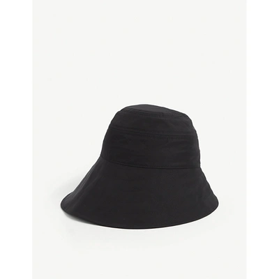 Shop Attico Womens Black Logo-plaque Nylon-blend Bucket Hat 1 Size