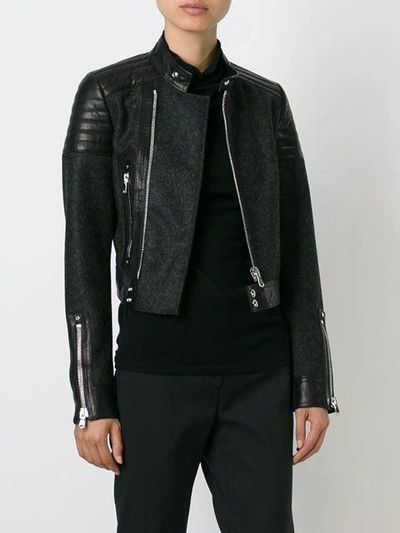 Shop Diesel Panelled Biker Jacket