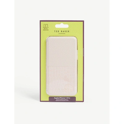 Shop Ted Baker Womens Lt-pink Croc-embossed Phone Case Iphone 11 Pro 1 Size