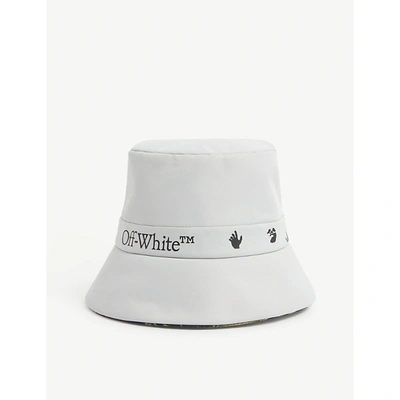 Shop Off-white Logo-print Reversible Nylon Bucket Hat In White