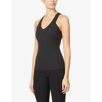 Shop Alo Yoga Elevate Stretch-knitted Top In Black