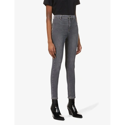 Shop Topshop Womens Grey Joni Skinny High-rise Jeans 25/30