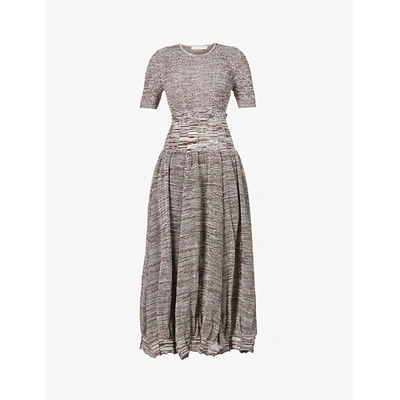 Shop Christopher Esber Deconstruct Stretch-knit Midi Dress In Mahog Marl