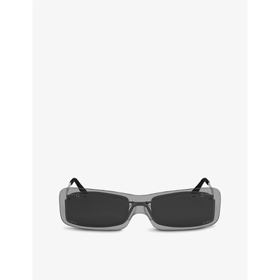 Shop A Better Feeling Womens Black Grey Arctus Rectangle-frame Metal And Nylon Sunglasses