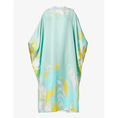 Shop Emilio Pucci Abstract Print Silk Kaftan In Salv Turch