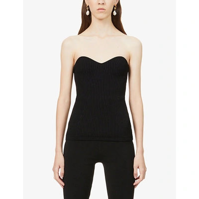 Shop Khaite Lucie Strapless Knitted Top In Black