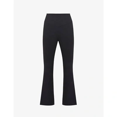 Shop Live The Process Jupiter Flared High-rise Stretch-woven Trousers In Black