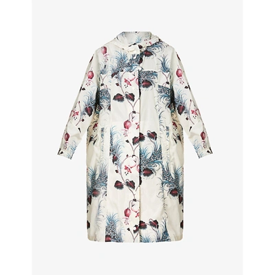 Shop Moncler Alfard Floral-print Shell Coat In Multi