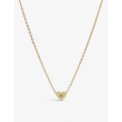 Shop Littlesmith Women's Personalised Gold-plated Heart Bead Initial Necklace