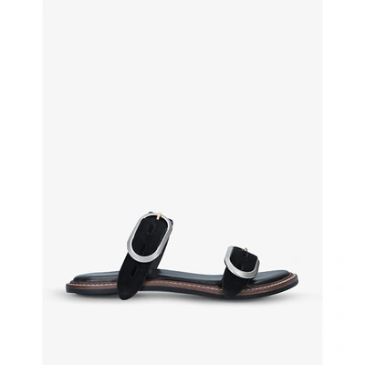 Shop Rag & Bone Ansley Buckle-strap Suede Sandals In Black