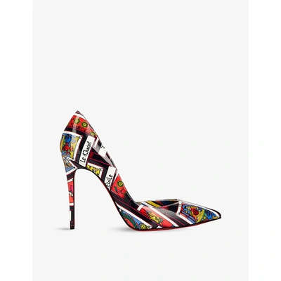 Shop Christian Louboutin Womens Black Multi/yellow Iriza 100 Patent Tarot Lin Tarot Black M 7