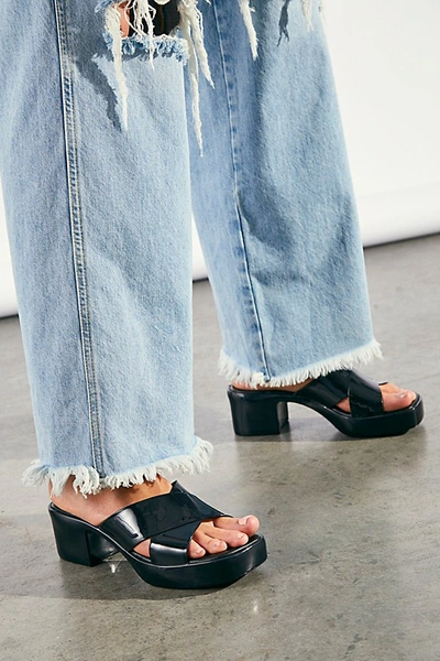Jeffrey Campbell Women's Bubblegum Jelly Platform High Heel Slide Sandals  In Black Shiny | ModeSens