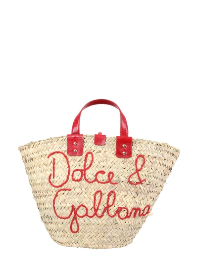 Shop Dolce & Gabbana Kendra Straw Coffee In Beige