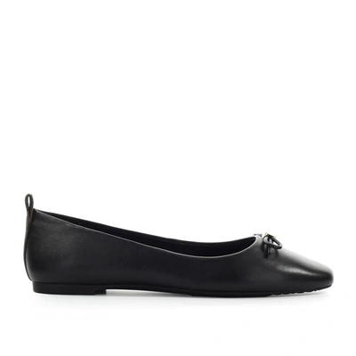 Shop Michael Kors Eloise Black Monogram Ballet Flat Shoe In Nero/marr