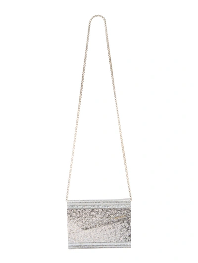 Shop Jimmy Choo Candy Shoulder Bag In Grigio