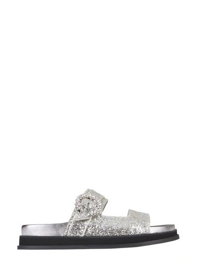 Shop Jimmy Choo Marga Sandals In Argento