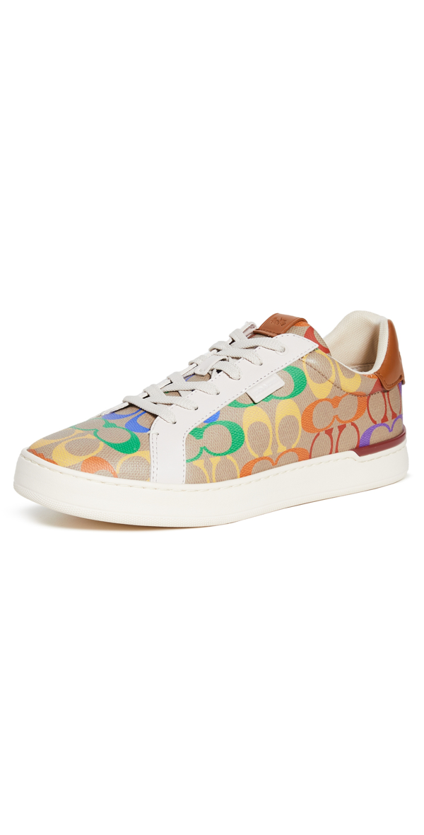 lowline low top sneaker in rainbow signature canvas