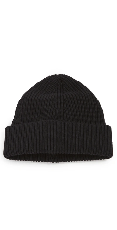 Shop Maison Margiela Ribbed Knit Hat In Black