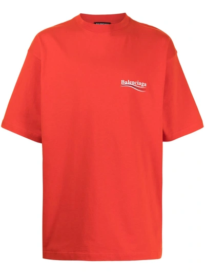 Shop Balenciaga Political Campaign T-shirt In Rot