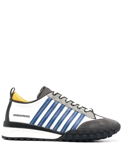 Shop Dsquared2 Jagged Stripe Low-top Sneakers In Grau