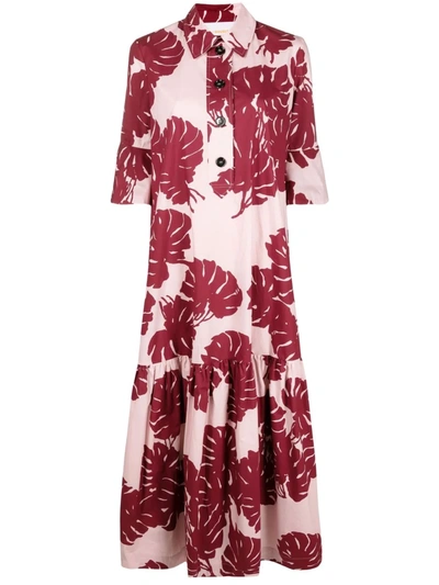 Shop La Doublej Artemis Abstract-print Shirt Dress In Rosa