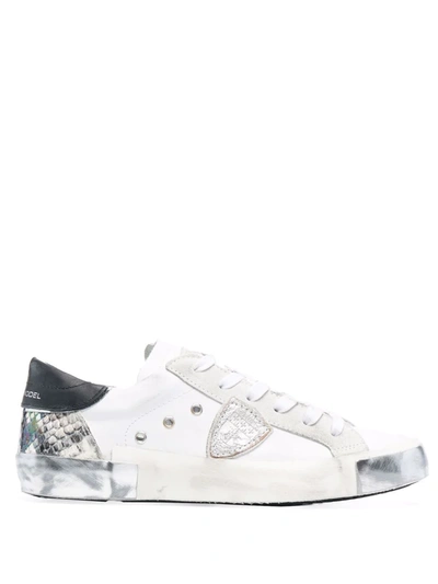 Shop Philippe Model Paris Prsx Python Mixage Low-top Sneakers In Weiss