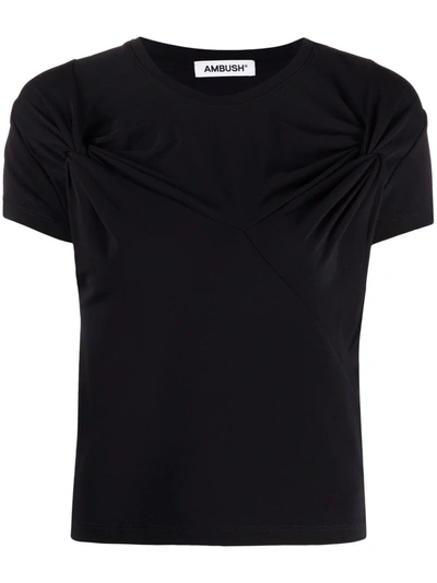 Shop Ambush Twist Detail Crew-neck T-shirt In Black