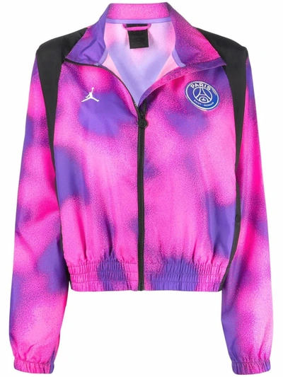 Jordan X Paris Saint-germain Jacket With Logo Patch In Pink/purple |  ModeSens