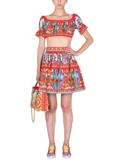 Shop Dolce & Gabbana Short Skirt In Red