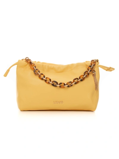 Shop Liu •jo Avvenente Medium Rectangular Bag Yellow Polyester Woman