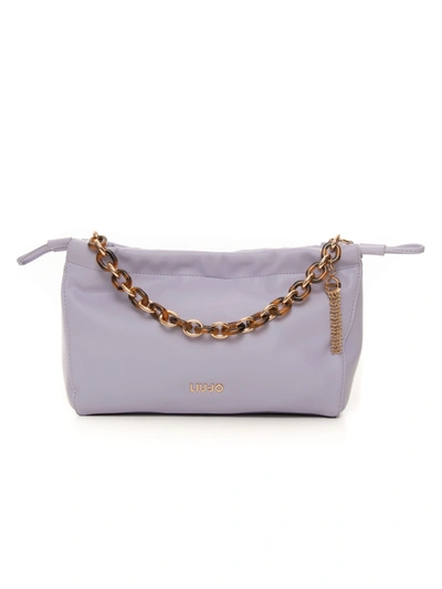 Shop Liu •jo Avvenente Medium Rectangular Bag Lilac Polyester Woman In Violet