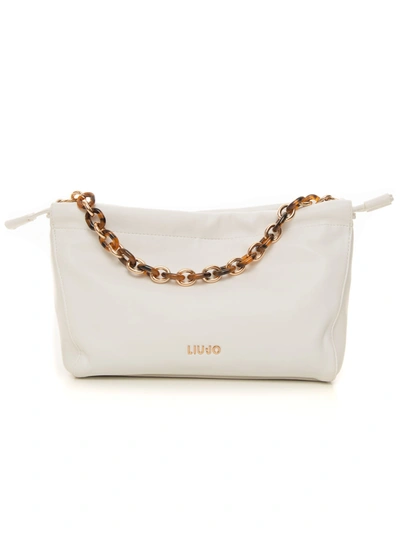 Shop Liu •jo Avvenente Medium Rectangular Bag White Polyester Woman