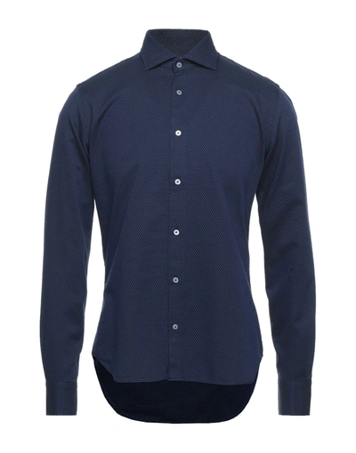 Shop Alessandro Boni Shirts In Dark Blue