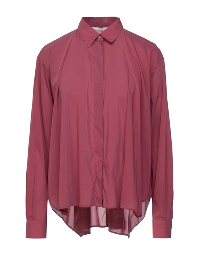 Shop Xacus Woman Shirt Garnet Size 8 Polyamide, Silk, Elastane In Red