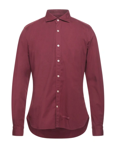 Shop Tintoria Mattei 954 Shirts In Maroon