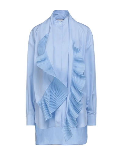 Shop Givenchy Shirts In Sky Blue