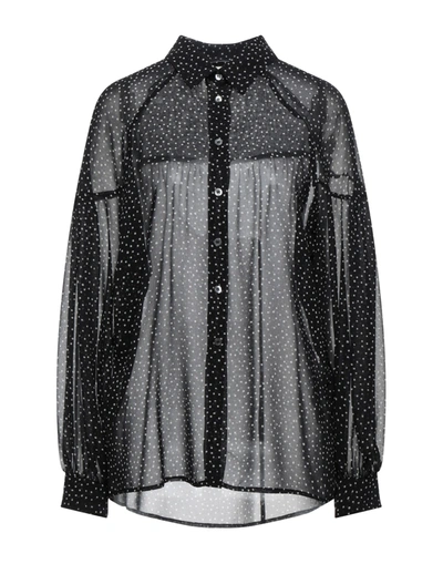 Shop Semicouture Woman Shirt Black Size 8 Polyester