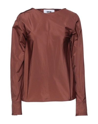 Shop Mauro Grifoni Blouses In Brown