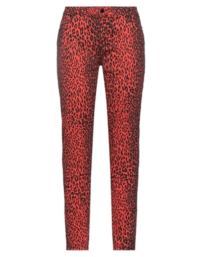 Shop Guess Woman Jeans Red Size 27w-30l Cotton, Elastane