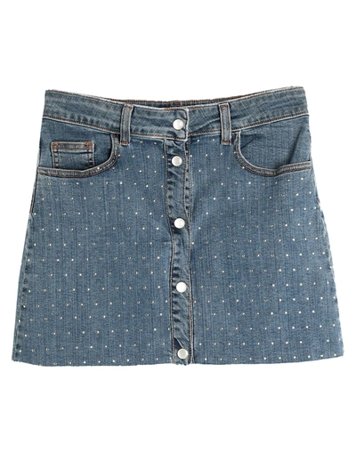 Shop Twinset Denim Skirts In Blue