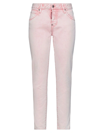 Shop Dsquared2 Woman Jeans Light Pink Size 6 Cotton