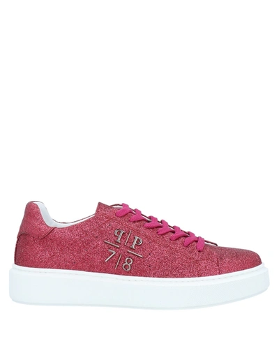 Shop Philipp Plein Woman Sneakers Fuchsia Size 5 Soft Leather In Pink