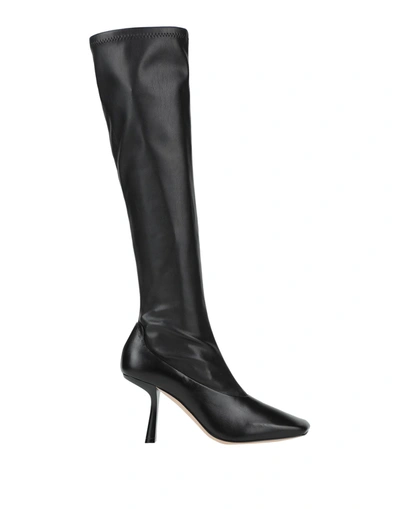 Shop Jimmy Choo Woman Knee Boots Black Size 8 Soft Leather, Textile Fibers