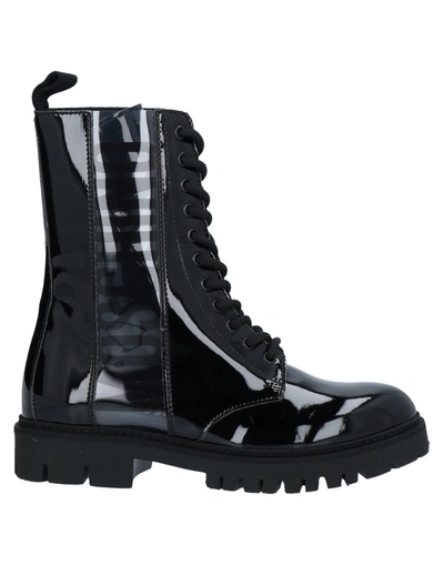 Shop Moschino Woman Ankle Boots Black Size 6 Polyurethane, Pvc - Polyvinyl Chloride