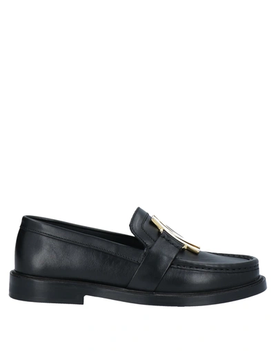 Shop Moschino Woman Loafers Black Size 7 Calfskin
