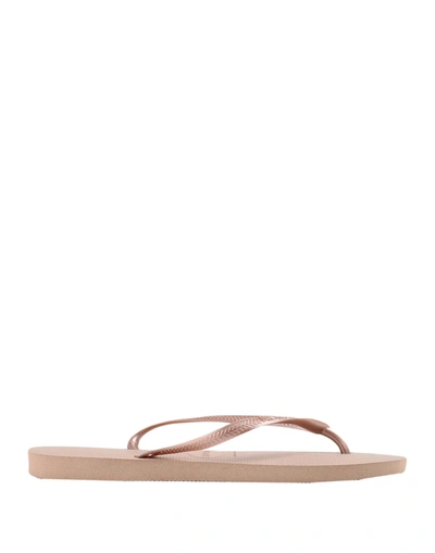Shop Havaianas Woman Thong Sandal Light Brown Size 11/12 Rubber In Beige